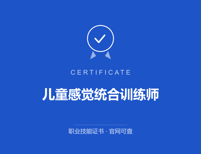 西安儿童感觉统合训练师证书 蓝色证书封面 职业技能证书 发证机构官网可查