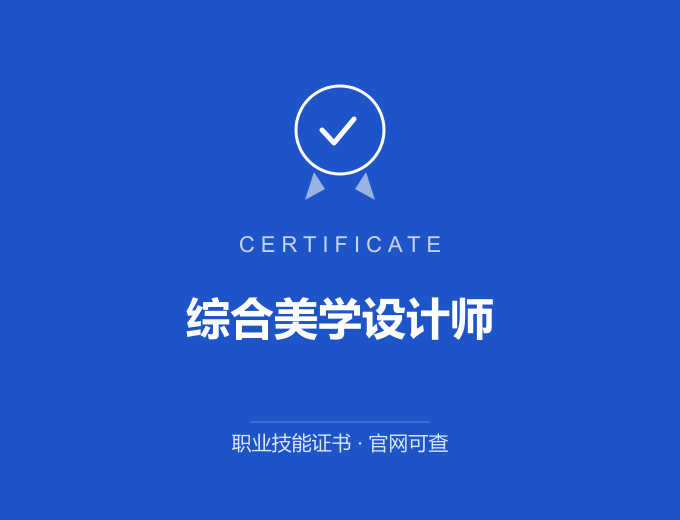 西安综合美学设计师证书 蓝色证书封面 职业技能证书 发证机构官网可查